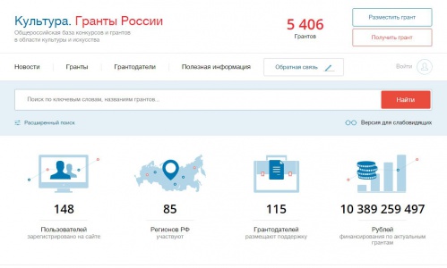 Запущен специализированный интернет-портал о грантах в сфере культуры и искусства